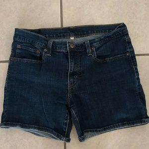 Women's Levi's Mid Length jean Shorts Dark Wash 30
